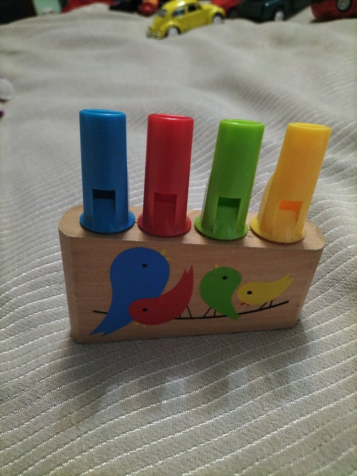Renkli Kuş Figürlü Ahşap Müzikli Oyuncak - Görsel 3