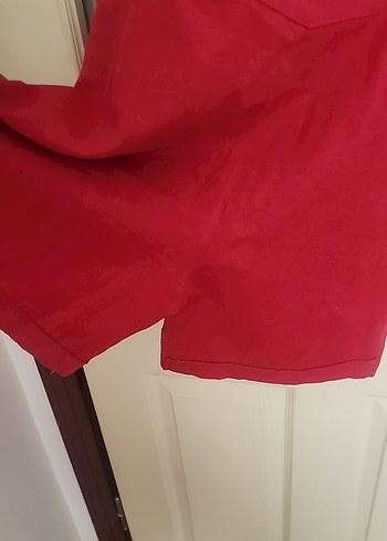 Kırmızı Kadın Mini Askılı Şort Tulum - Görsel 2