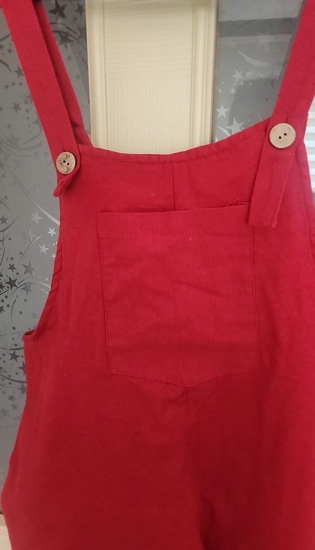 Kırmızı Kadın Mini Askılı Şort Tulum - Görsel 3