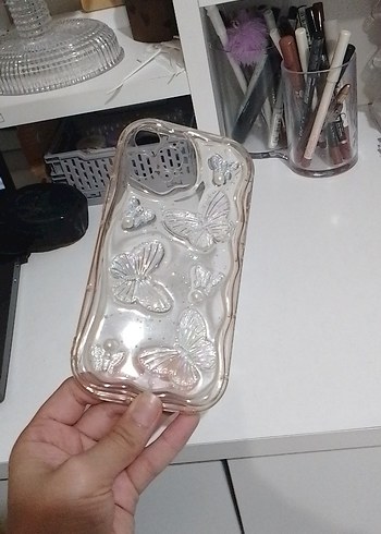 Şeffaf Beyaz Kelebekli Telefon Kılıfı - Görsel 5