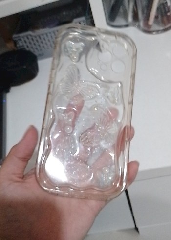 Şeffaf Beyaz Kelebekli Telefon Kılıfı - Görsel 4