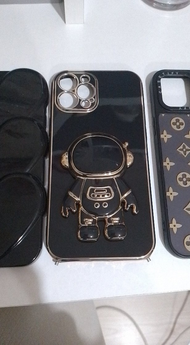 Siyah Payetli Street Wear Telefon Kılıfı - Görsel 3