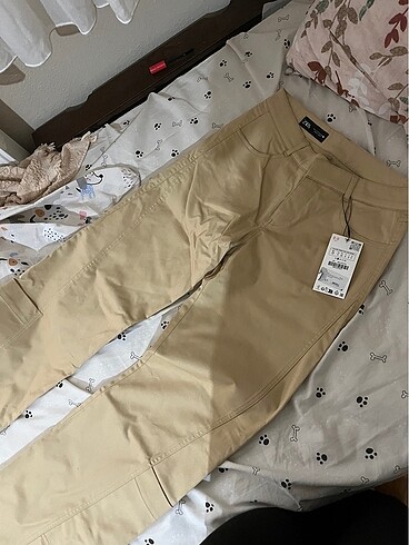 s Beden camel Renk Düşük cepli straight fit pantolon