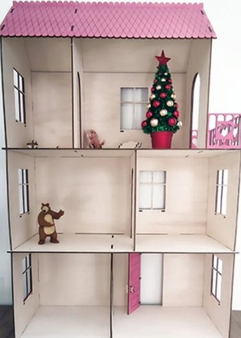 Pembe Ahşap Oyun Evi - Görsel 2