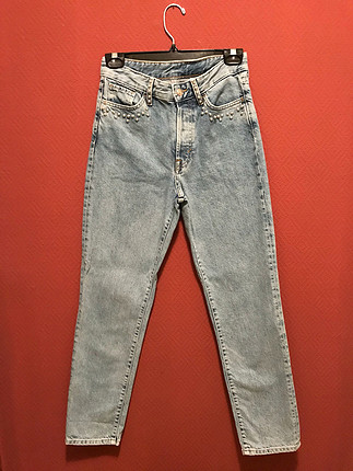 26 Beden mavi Renk H&M Vintage Fit Yuksek bel kot pantalon