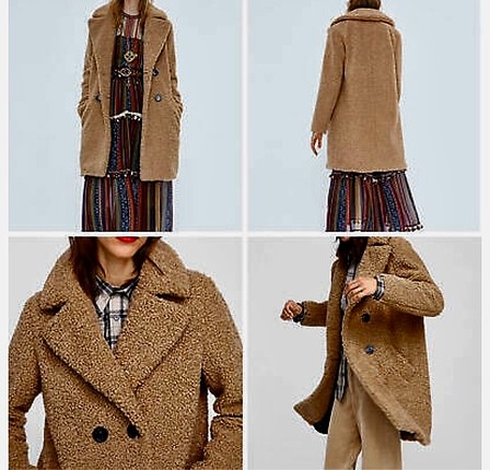 xs Beden kahverengi Renk Zara Teddy Coat