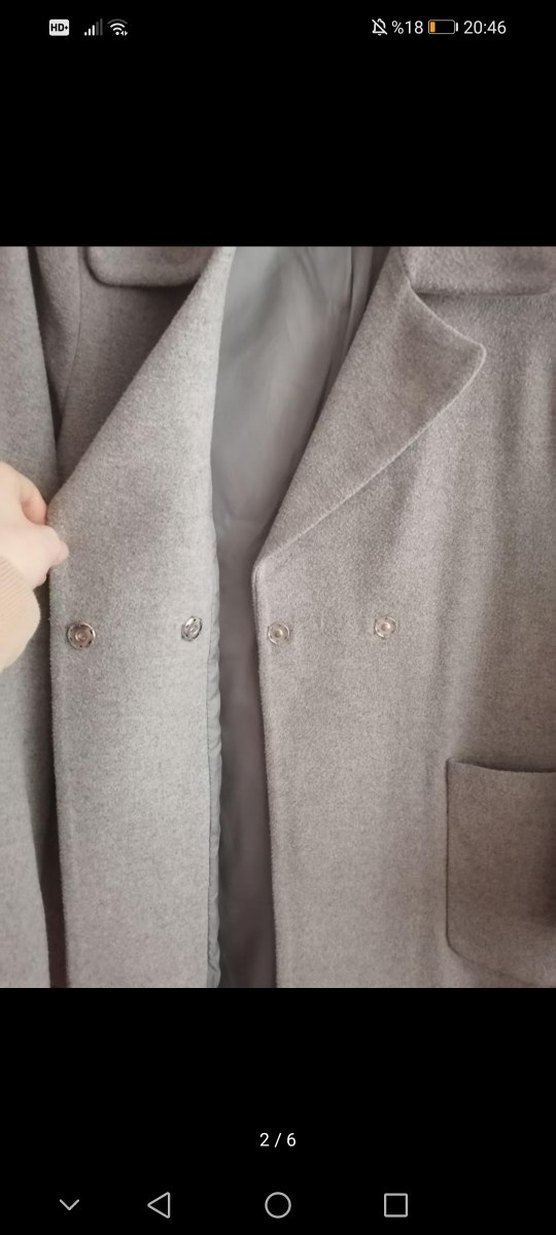 Gri Kadın Kaban - Görsel 2