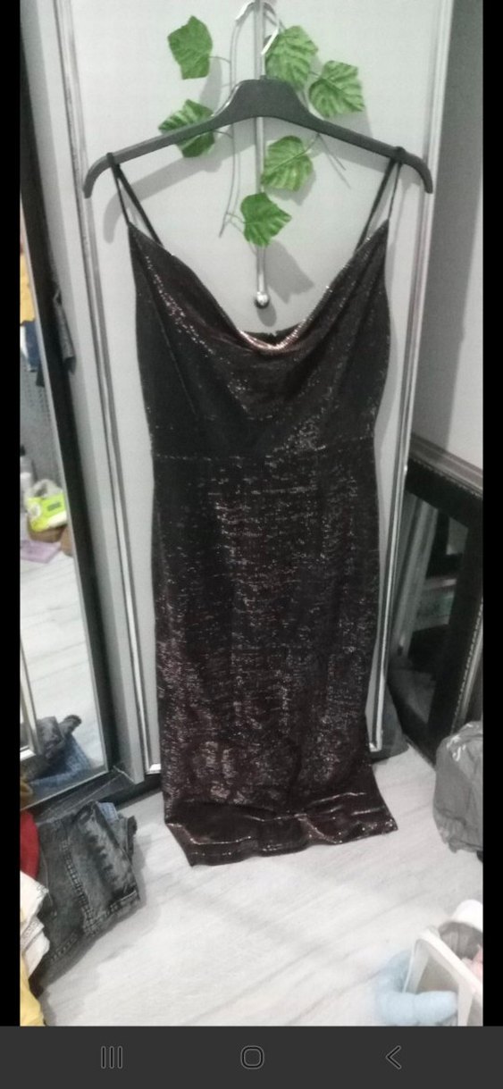 Kadın Siyah Uzun Drapeli V Yaka Elbise - Görsel 2