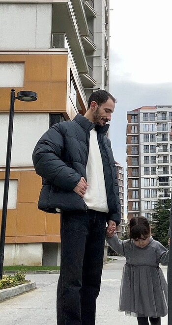 Erkek şişme mont kaz tüyü