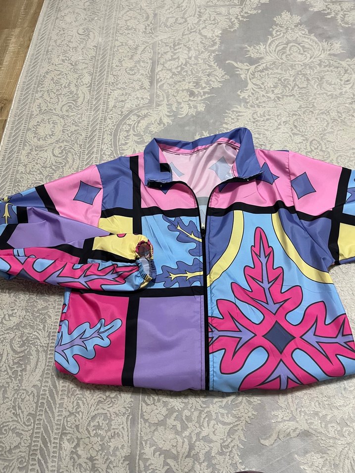 Renkli Tie-Dye Kadın Ceket - Görsel 2