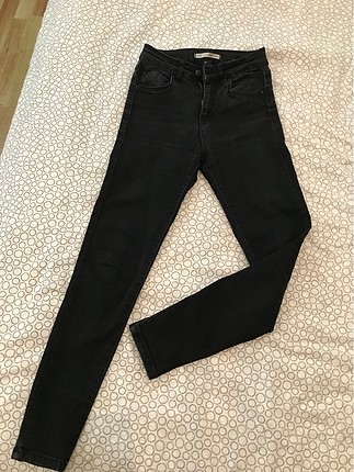 Yüksek bel siyah jean
