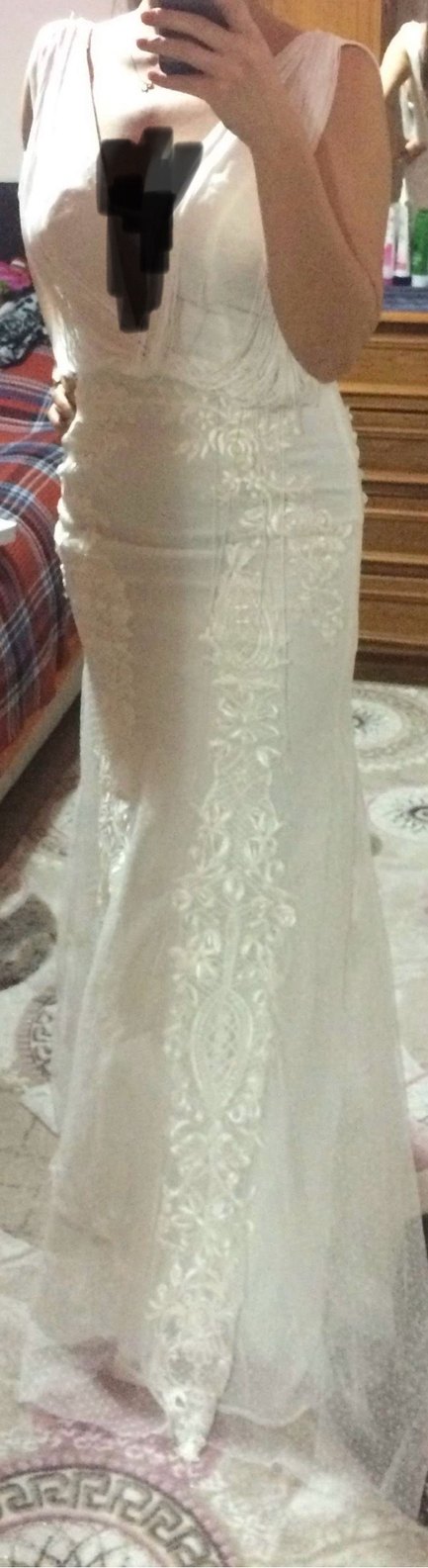 Dış çekim - nikah elbisesi beyaz tam kalıp - Görsel 4