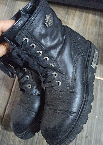 Siyah Deri Biker Stiletto Topuklu Kadın Bot - Görsel 2