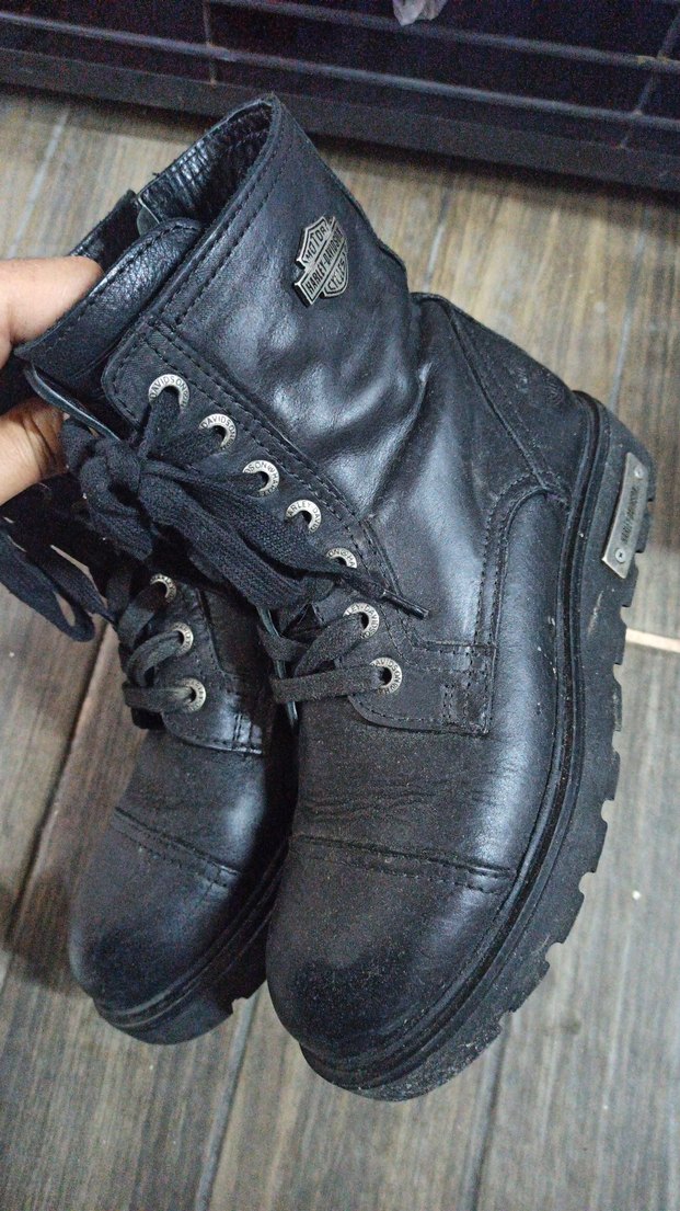 Siyah Deri Biker Stiletto Topuklu Kadın Bot - Görsel 2