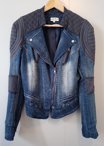 Mudo Kadın Mavi Denim Biker Ceket