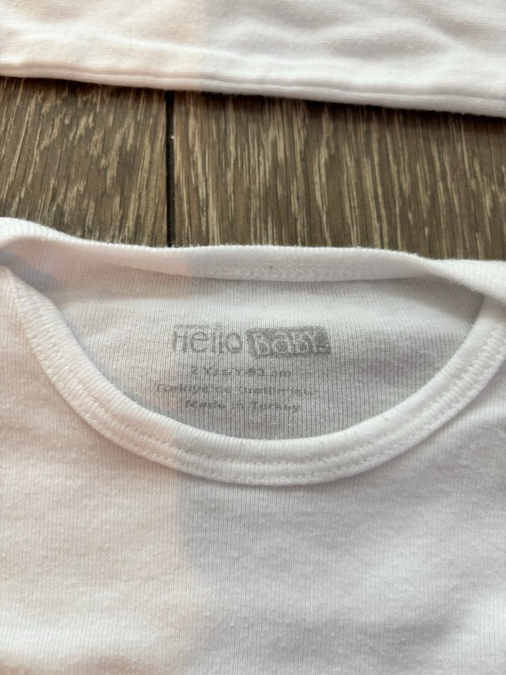 Beyaz bebek body zıbın 2 adet - Görsel 3