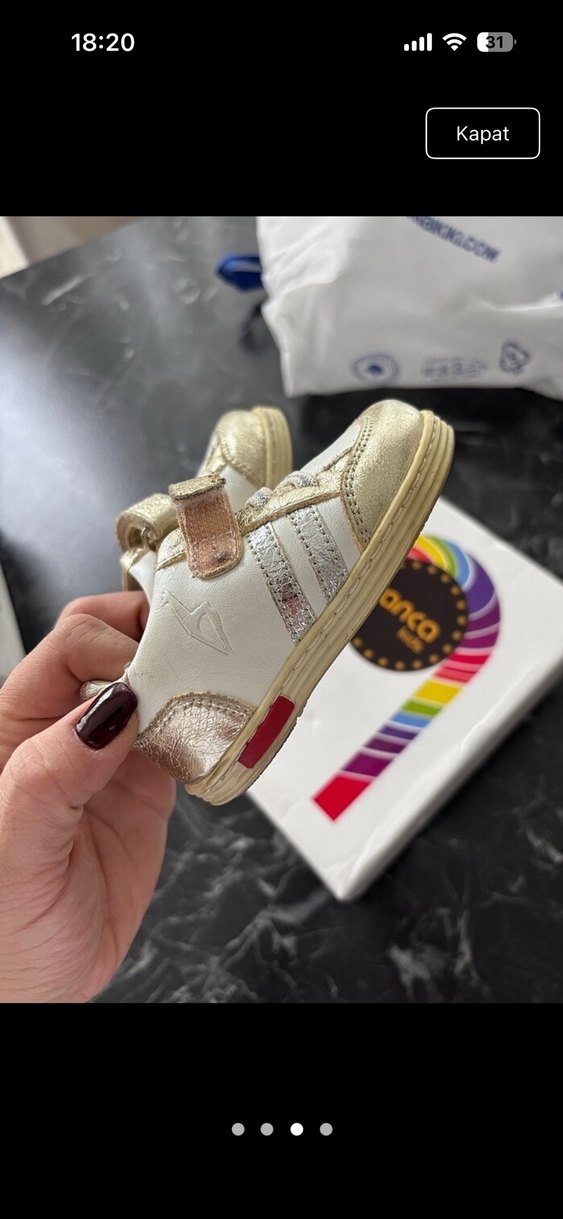 Altın Renk İlk Adım Kız Çocuk Ayakkabısı - Görsel 3