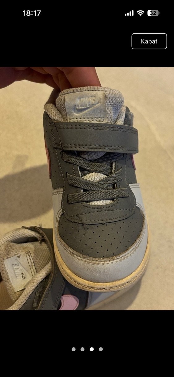 Nike Kız Çocuk Gri Cırt Cırtlı Spor Ayakkabı - Görsel 3