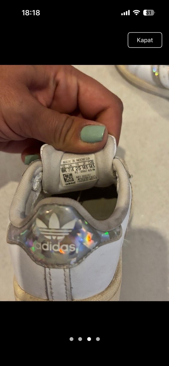 Adidas Kız Çocuk Beyaz Spor Ayakkabı - Görsel 3