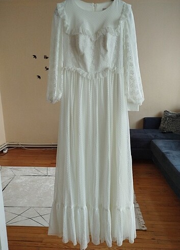 40 Beden Beyaz nikah elbisesi