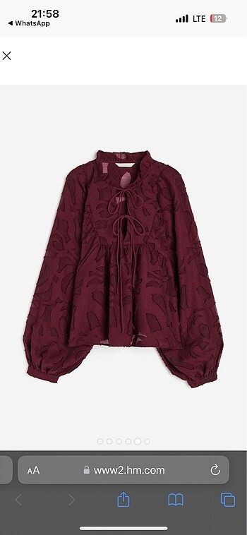 m Beden H&M Dokuma Bluz