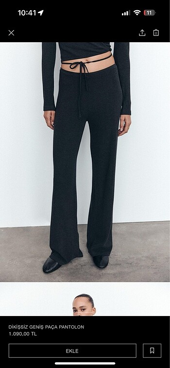 Zara Triko Gri Pantolon