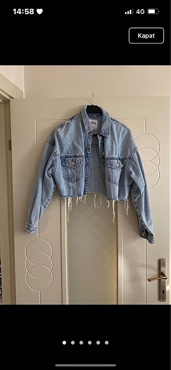 Zara Crop Kesikli Kot Ceket