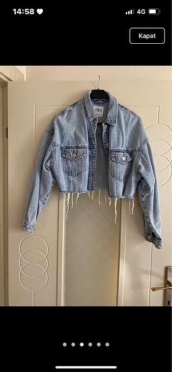 Zara Zara Crop Kesikli Kot Ceket
