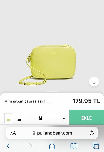 Sarı, yeşil pull and bear çanta