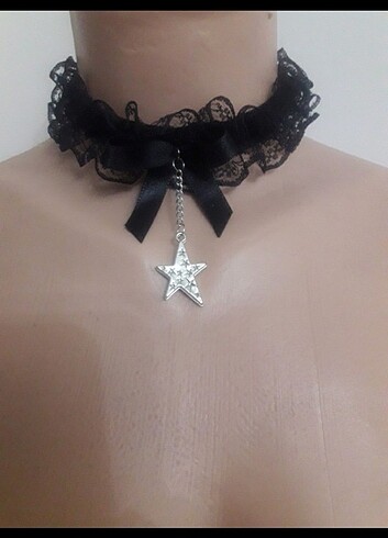 Choker gotik tasma kolye 