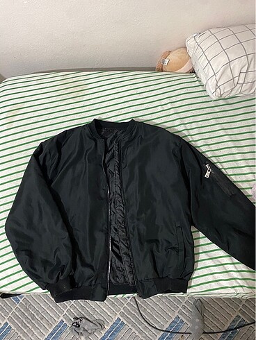 Siyah bomber mont ceket