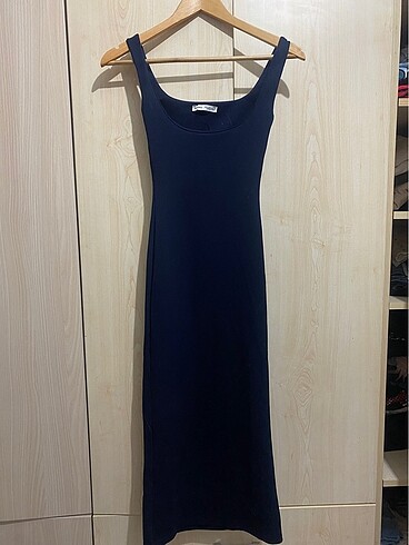 Bershka lacivert dar elbise