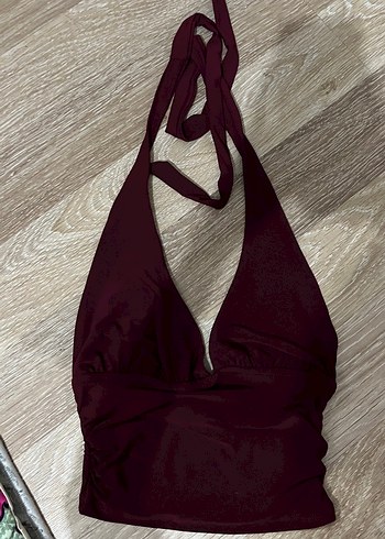 Bershka bordo crop bluz