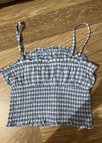 xs Beden Pötikareli Crop Top