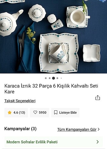 KARACA İZNİK KAHVALTI SETİ 