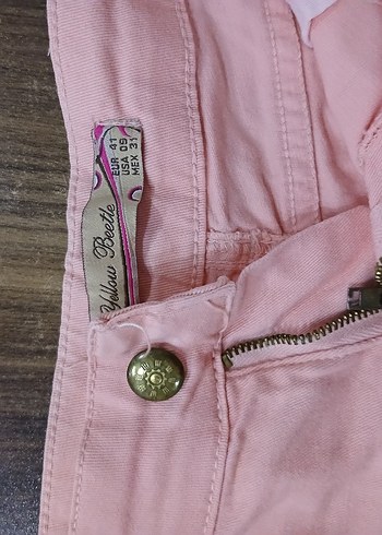 Düğmeli Pembe Midi Kadın Kumaş Pantolon