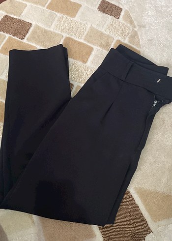 Siyah Fermuarlı Kadın Kumaş Pantolon - Görsel 2