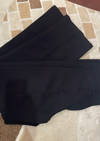 Kadın Siyah Kumaş Pantolon Midi Boy - Görsel 2