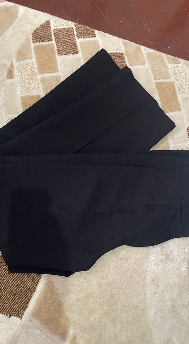 Kadın Siyah Kumaş Pantolon Midi Boy - Görsel 2