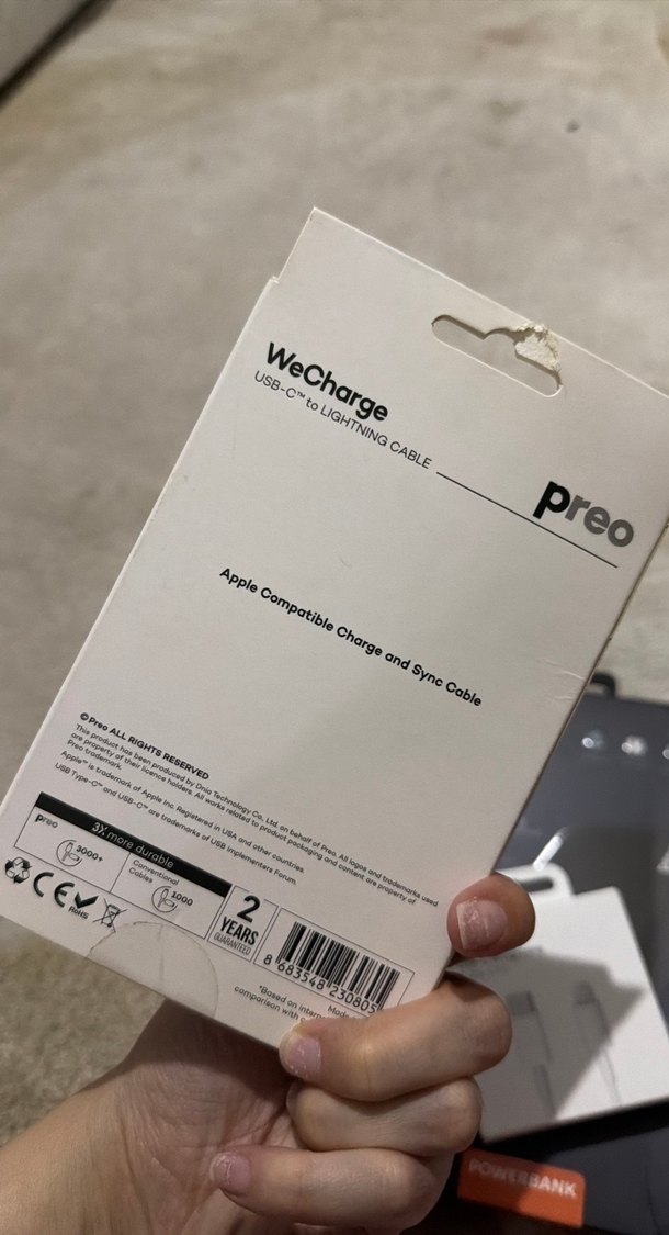 Teknosa Preo USB-C to Lightning Şarj Kablosu 1m Beyaz - Görsel 2