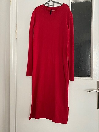 Kırmızı triko elbise, tunik