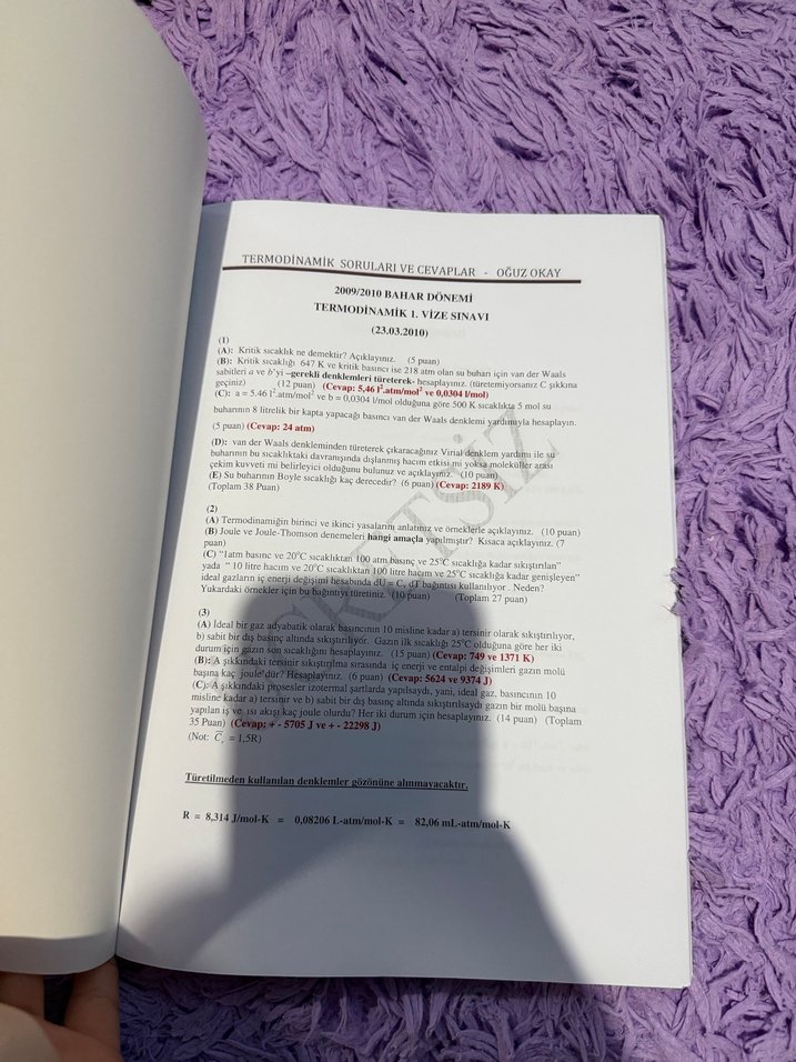 Beyaz Kapaklı Termodinamik Soru Cevap Kitabı - Görsel 2