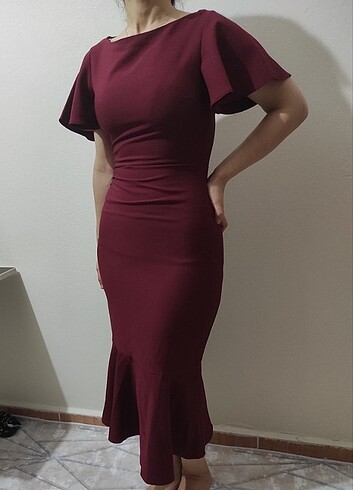 Trendyol & Milla Bordo elbise 