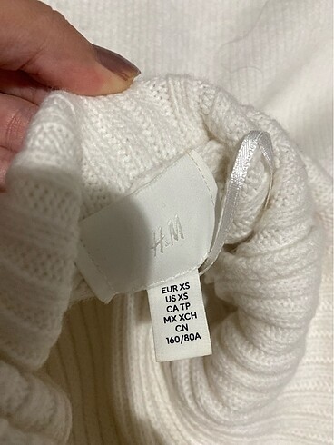 H&M Hm krem balıkçı yaka kazak oversize
