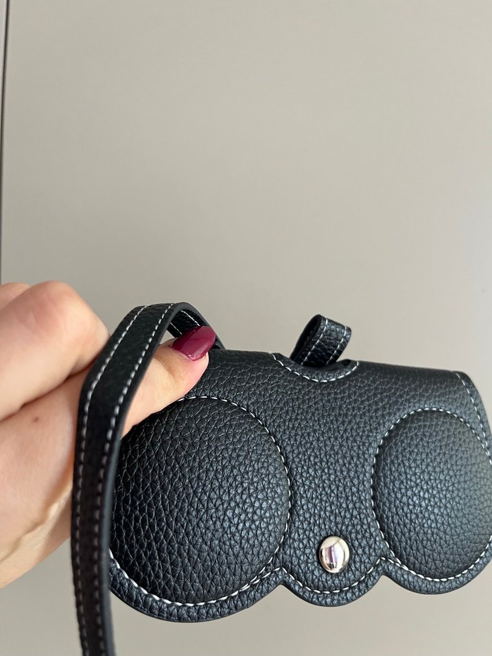 Siyah Deri Görünümde GÖZLÜK Kılıfı - Görsel 4