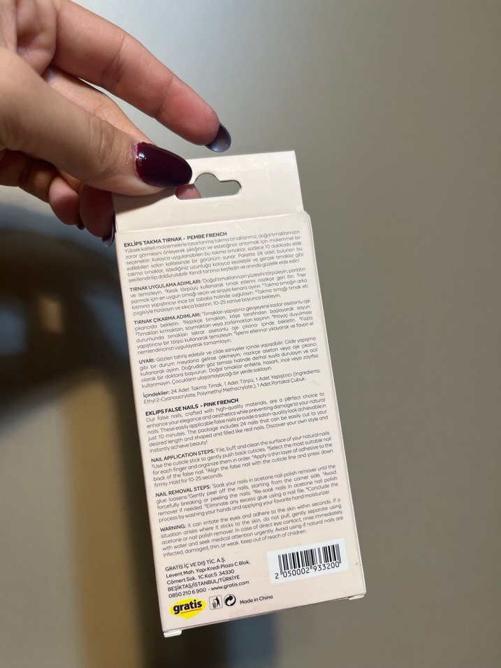 24 lü takma tırnak ( nail art ) - Görsel 3