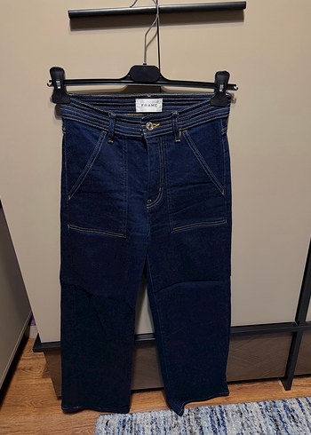 Diğer Koyu Lacivert Yuksek Bel Denim Pantolon