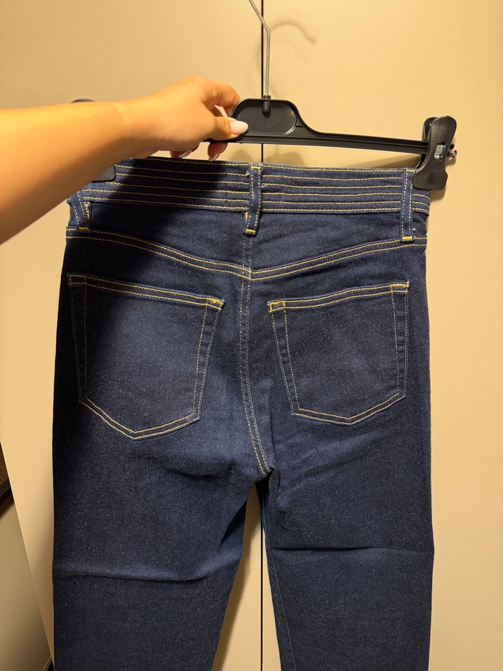 Koyu Lacivert Yüksek Bel Denim Pantolon — görsel 7/8