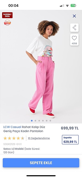 Pembe kumaş pantolon