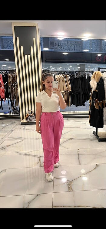 LC Waikiki Pembe kumaş pantolon